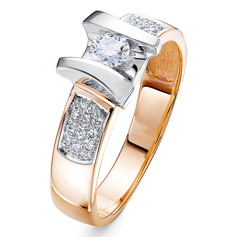 Кольцо, золото, бриллиант, 3750-110